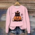 thumbnail image 2 of Women's Hoodedless Sweatshirt for Wear with Halloween Graphic Casual Pullover Top for Spring and Autumn Fashion Streetwear Pink M, 2 of 4