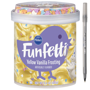 Pillsbury Funfetti Yellow Vanilla Frosting with pan
