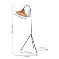 thumbnail image 3 of Safavieh Myah 64" Modern Black Iron Tripod Floor Lamp with Brown Rattan Shade, 3 of 7