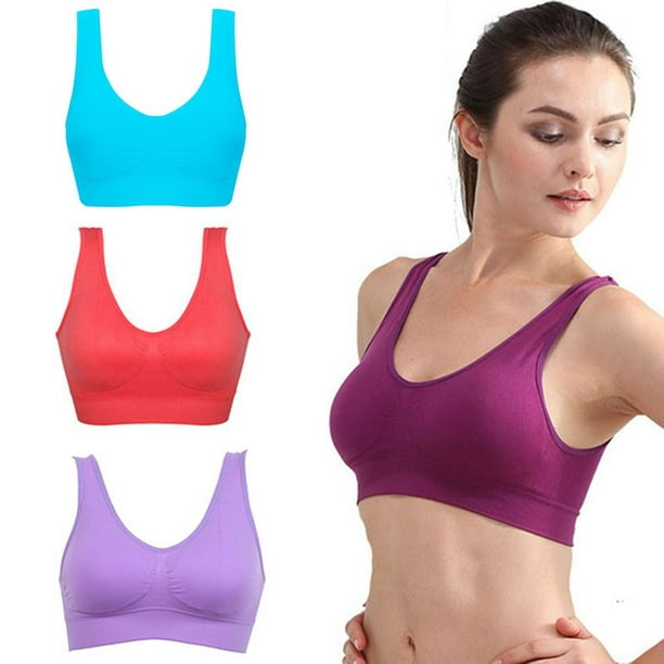 MARIA Breathable Underwear Sport Yoga Bras Lovely Solid Sleep Bra Fitness  Bras Tops Womens Cotton Comfy Breathable Yoga Bra