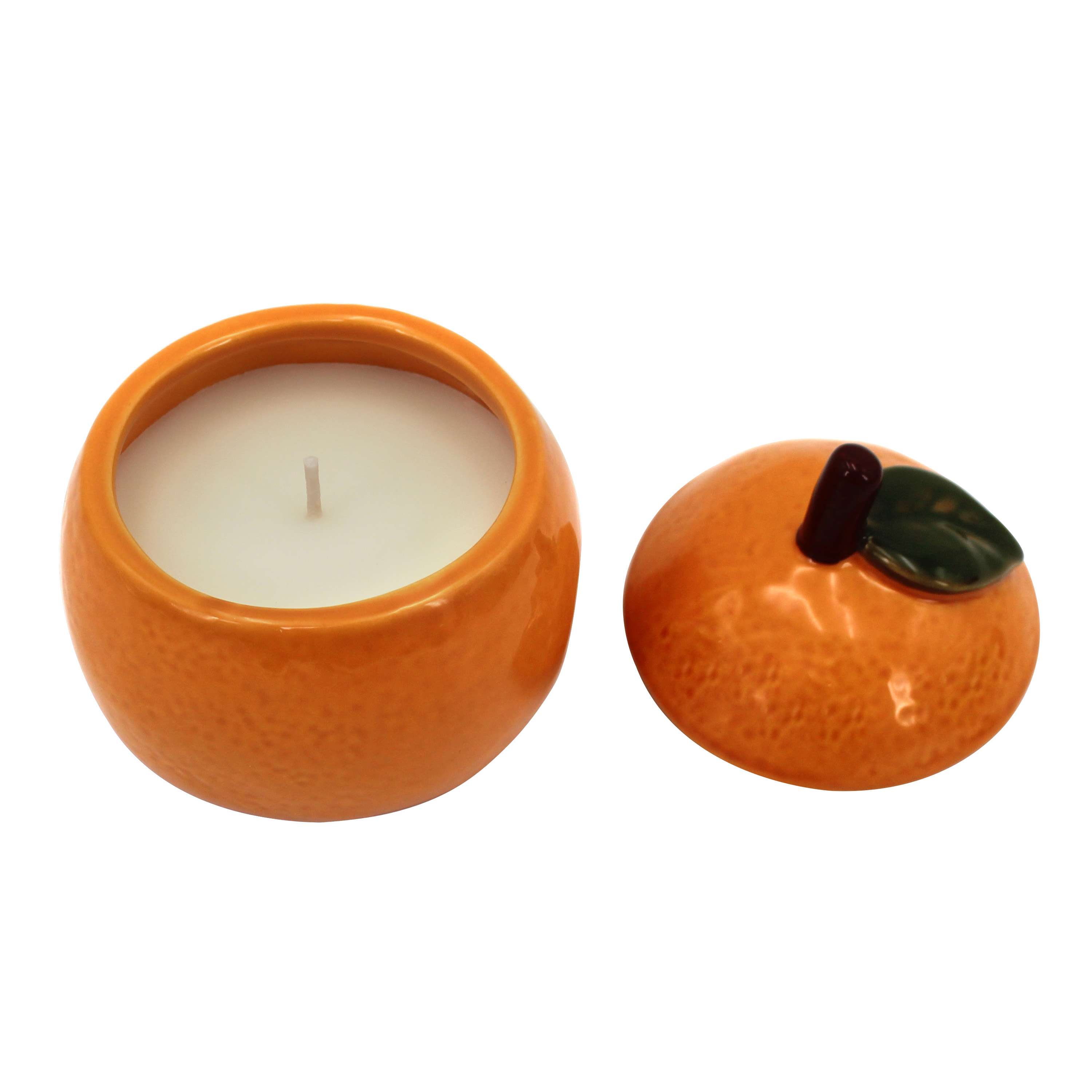 Better Homes & Gardens 1-Wick Ceramic Fruit Candle, Orange and Vanilla, 6 oz