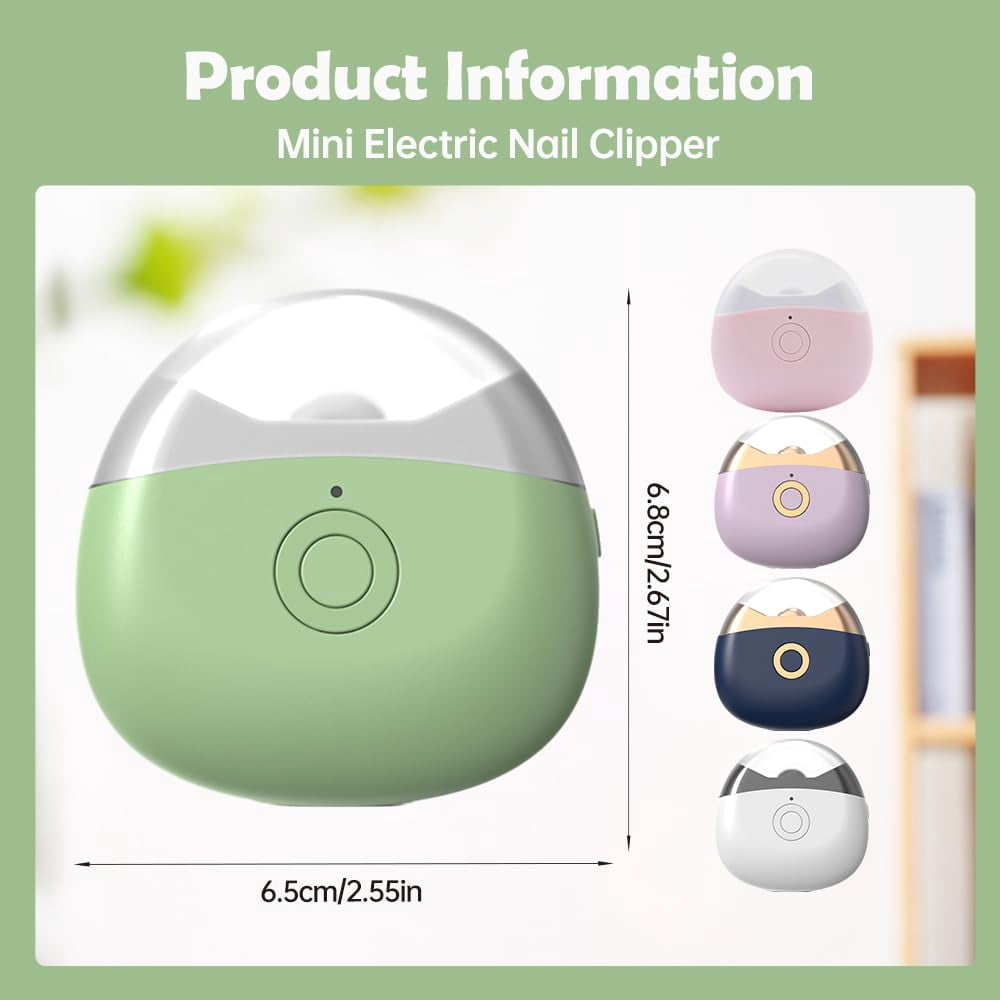 Electric Nail Clippers, 2026 New Automatic Nail Trimmer, Portable Nail Clipper with LED Light for Home Travel, Safe Nail Cutter for Baby Seniors (Purple)