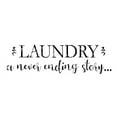 thumbnail image 2 of Brown, Victoria 32x15 White Modern Wood Framed Museum Art Print Titled - Laundry Words 5, 2 of 4