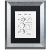 Trademark Fine Art "Basketball Patent 1929 White" Canvas Art by Claire Doherty, Black Matte, Silver Frame