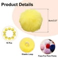 thumbnail image 2 of Uxcell 3.5 inch Faux Fur Pom Pom Balls 10 Pcs Yellow Faux Fur Pom Poms for Hats with Elastic Loop for DIY Knitting Hats, 2 of 7