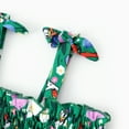 thumbnail image 6 of Disney Mickey and Friends Girls Dresses Graphic Flower Bow Green Suspender Smocked Dress Size 5-6Y, 6 of 6