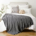 thumbnail image 5 of Dark Grey Throw Blanket for Couch, Decorative Knit Grey Blanket with Tassels, Soft Warm Cozy Couch Throw Blankets, 50" x 60", 5 of 5