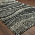 thumbnail image 3 of 8' X 11' Charcoal Silver And Grey Abstract Shag Power Loom Stain Resistant Area Rug, 3 of 5