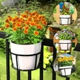 thumbnail image 4 of One pack of 3 iron art hanging flower pots with hanging hooks, metal plant planting hanging basket, detachable, for balcony, fen, 4 of 8