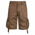 thumbnail image 2 of FRSASU Men's multi pocket Cargo Shorts Elastic Waistband Summer Casual Big & Tall Relaxed Fit Work five quarter pants Coffee, 2 of 7
