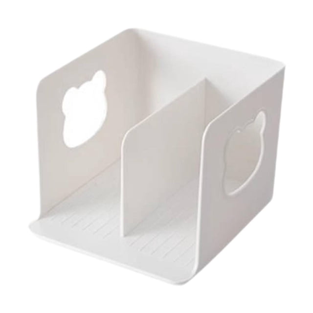 Organizador de escritorio para libros, archivador de oficina, diseño abierto, ahorra espacio, portátil y único. Blanco