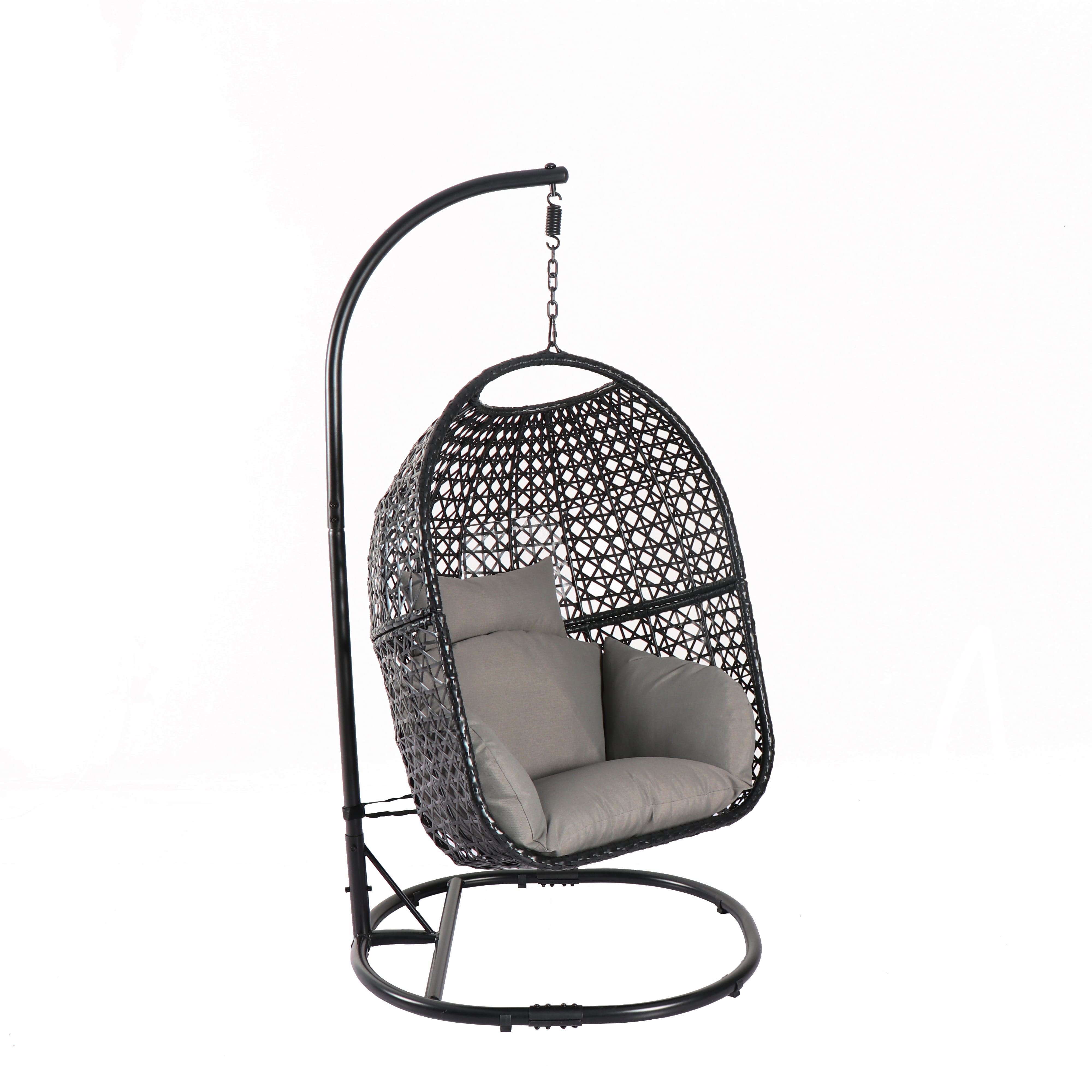Buy Clearance! Large Hanging Egg Chair with Stand Upgraded Wicker Egg