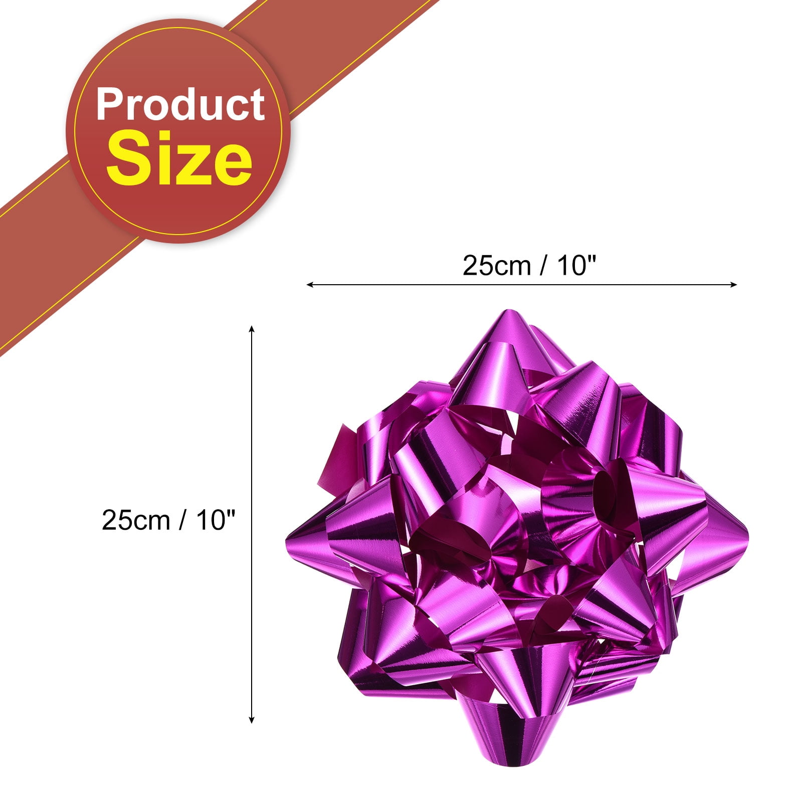 Uxcell 10 Inch Large Gift Bow Metallic Christmas Bows Purple Pink for Gift Wrapping