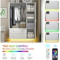 thumbnail image 4 of Blotout 70" Armoire Wardrobe Closet with Mirror, LED Wardrobe Armoire with 2 Drawers, 3 Door Wood Armoire Storage with Hanging Rods and Multi-Layer Shelves, 4 of 8