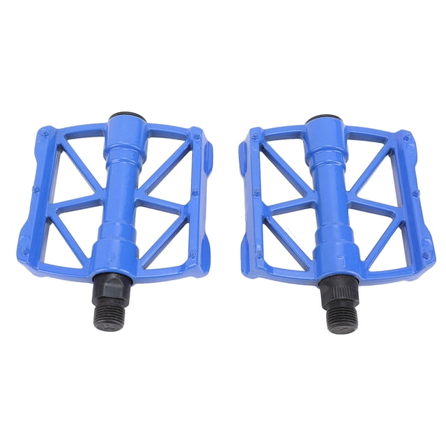 Aluminum Alloy Cycling Pedals, 1 Pair, Double Side, Non Slip Pins, Hollow Design for Mountain & Road Riding