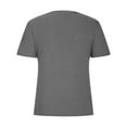 thumbnail image 4 of RYRJJ Womens Basic T Shirts V-Neck Short Sleeve Ribbed Knit Tops Slim Fit Summer Tees Y2k Clothing(Dark Gray,L), 4 of 5