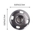 thumbnail image 2 of LEORX 50 Sets Metal Hidden Button Parts Snaps Round Snaps Colored Metal Snaps Fasteners Metal Button Black 1.70X1.70X0.50CM, 2 of 7