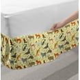thumbnail image 2 of Zoo Bed Skirt, Safari Animals Exotic Zebra Fox Beaver Antelope Lemur Kangaroo Rattlesnake, Elastic Bedskirt Dust Ruffle Wrap Around for Bedding Decor, 4 Sizes, Pale Yellow Multicolor, by Ambesonne, 2 of 2