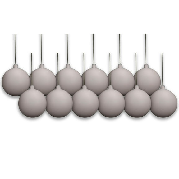 12 Pack 70mm 2.75" Matte White Ball Ornament UV Coated with Wire