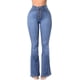 thumbnail image 2 of Pantalones acampanados rasgados con parte inferior de campana para mujer, pantalones de mezclilla acampanados clásicos de talle alto con bolsillos, 2 of 5