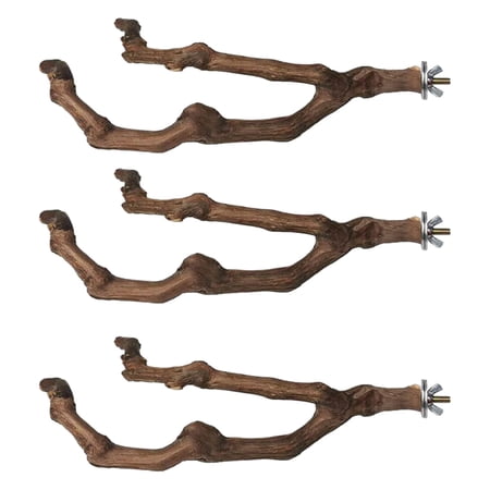 Natural Parrot Perch Bird Stand Pole Wild Grape Stick Paw Grinding Fork Parakeet Climbing Standing Branches Toy