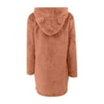 thumbnail image 4 of yardsong Flannel Pajamas for Women Women's Fleece Hooded Nightgown Long Sleeve Flannel Night Dress Fuzzy Sleepwear Pajama with Pockets Orange,S, 4 of 9