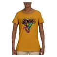 thumbnail image 2 of Keep It Wild Colorful Elephant Face Animal Lover Womens Graphic T-Shirt, Gold, Small, 2 of 3