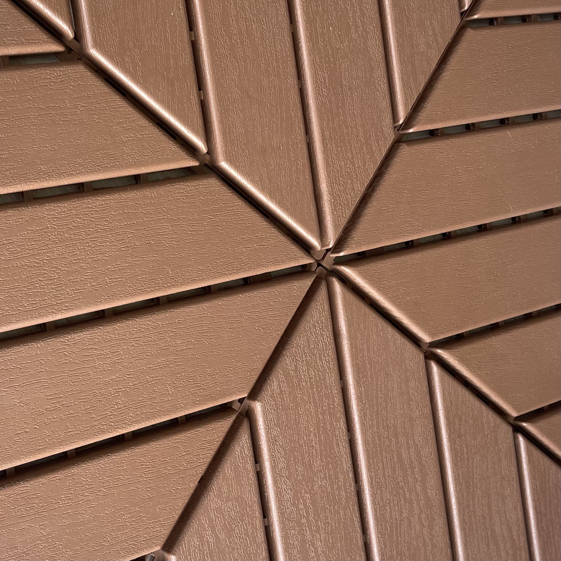 Miniyam Interlocking Deck Tiles, 44 Packs 11.8"x11.8" Waterproof Patio Floor Decking Tiles for Porch Poolside Balcony Backyard, All Weather Use, Brown(Diagonal line)