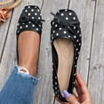 thumbnail image 2 of Gpaecead Women's Bow Polka Dot Flats Square Toe Vintage Slip On Cushioned Insole Non Slip Shoes For Commute And Casual, Black, 2 of 8