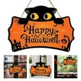 thumbnail image 2 of CJiaWei Happy Halloween Sign Front Door Cute Cat Halloween Front Door Decorations Halloween Door Sign Cute Cat Wall Wall Sign Plaque For Halloween Party, 2 of 5