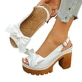 thumbnail image 2 of Domuza Wedge Sandals for Women Summer Dressy Open Toe Ankle Strap Slingback Chunky Block High Heeled Platform Sandal 2026 Summer Dress Pump Shoes White 8（EU-40）, 2 of 4
