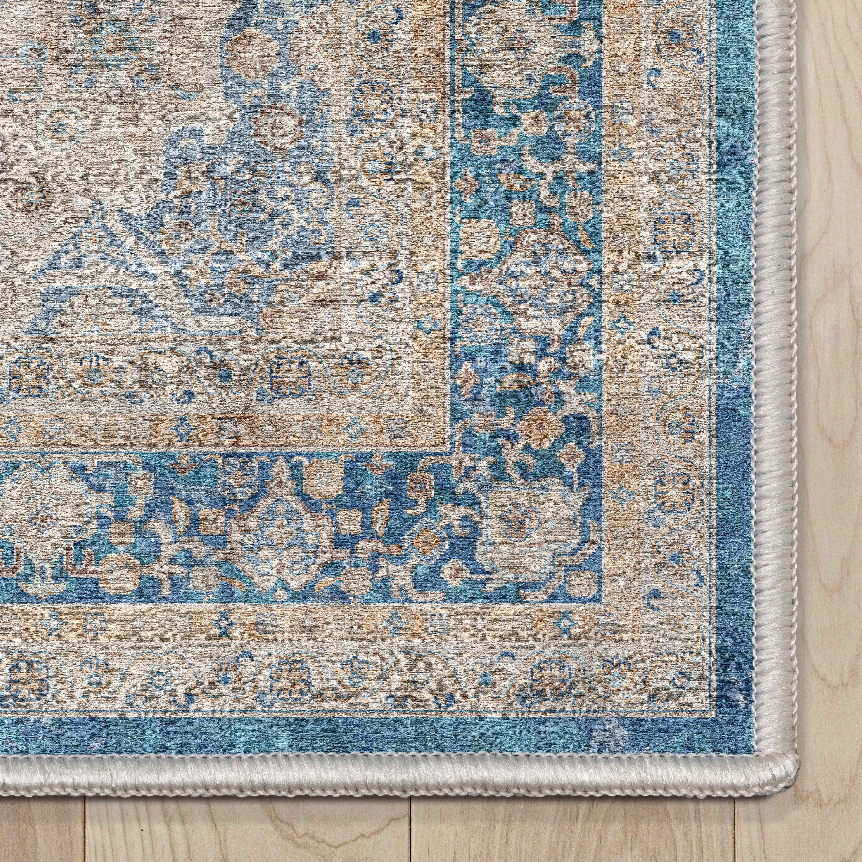 Well Woven Asha Lilith Vintage Oriental Blue 5'3" x 7'3" Area Rug