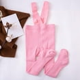 thumbnail image 1 of Newborn Baby Suspender Overall Pantyhose Solid Color High Waist Ribbed Knit Tights Infant Spring Autumn One-piece Leggings, 1 of 7