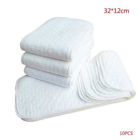 10PCS Reusable baby Diapers Cloth Diaper Inserts 1 piece 3 Layer Insert 100% Cotton Washable Baby Care