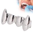 thumbnail image 2 of Decoración de dientes de hip hop 2 piezas Decoración de dientes de un solo diente Bling para fiesta de Halloween Hip Hop Show Argent, 2 of 8