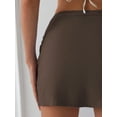 thumbnail image 6 of Skirt for Women High Waisted Skirt Ruched Wrap Short Skirt Brown M, 6 of 7