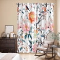 thumbnail image 3 of Kitchen Curtains 84 Inch Length 2 Panels, Floral Blossom Grommets Window Treatment Curtain, Farmhouse Oil Painting Botanical Bird Thermal Curtains Drapes for Living Room/Bathroom, 3 of 9