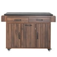 thumbnail image 2 of Vinsetto K&K Kitchen Island Cart with Drop Leaf, Walnut Brown, 2 of 9