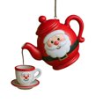 thumbnail image 1 of Colgante acrílico 2D de tetera y taza de té, diseño navideño de acebo, adorno colgante para chimenea, árbol, hogar, decoración festiva, regalo, 1 of 4