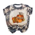 thumbnail image 2 of Fiudx Ofertas Relámpago Blusa de Manga Corta con Cuello Redondo y Estampado Informal para Mujer a La Moda, 2 of 3