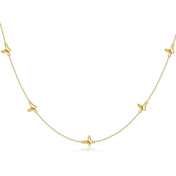 YAFEINI 14k Real Gold Choker Necklace for Women 14K Jewelry Gift for Her 16" 2"