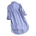 thumbnail image 4 of Stylish Women's T-Shirts Stripe Loose Blouse Turn-down Button Long Sleeve Top for Modern Fashionista, 4 of 6