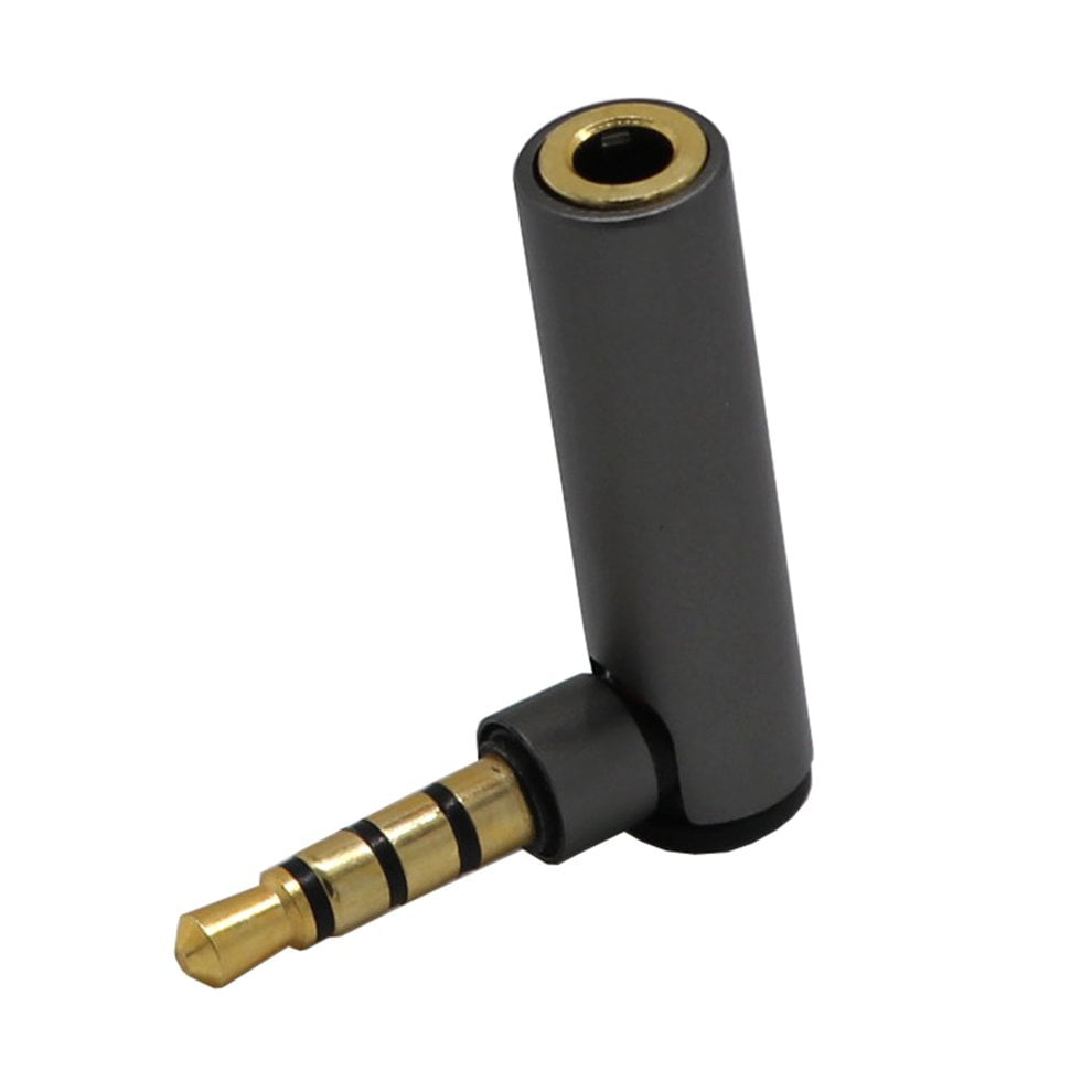 3.5mm L Shape Right Angle Male To Female Stereo Plug Headphone Adapter Connector 