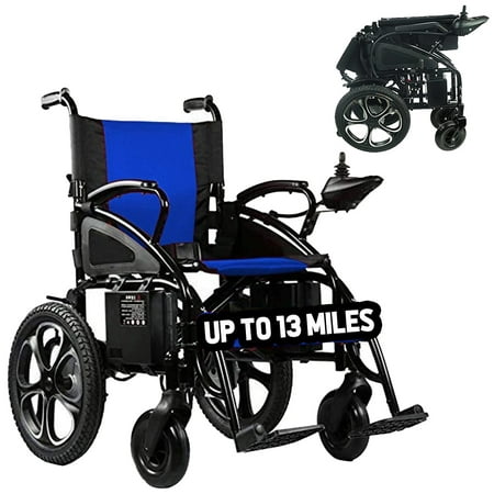 Culver Mobility - ARTEMIS - Electric Wheelchairs Silla de Ruedas Electrica para Adultos Airline Approved Lightweight Foldable Electric Wheelchair 265lbs - 500W - 13Miles - BLUE