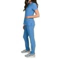 thumbnail image 3 of Medgear Celeste Women's Stretch Scrubs Set with Cross Over Neckline Top and Slim Leg Pants, 3 of 4