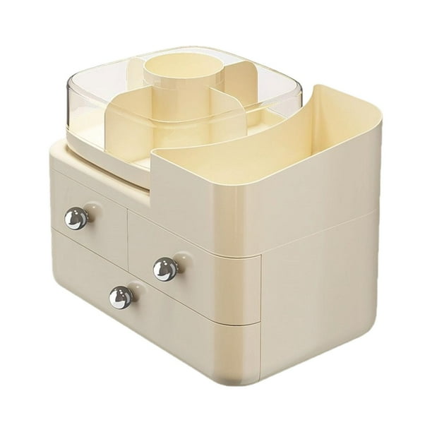 Organizador de escritorio giratorio, caja de almacenamiento de escritorio, accesorios, organizador multiusos para cosméticos, maquillaje, escritorio,