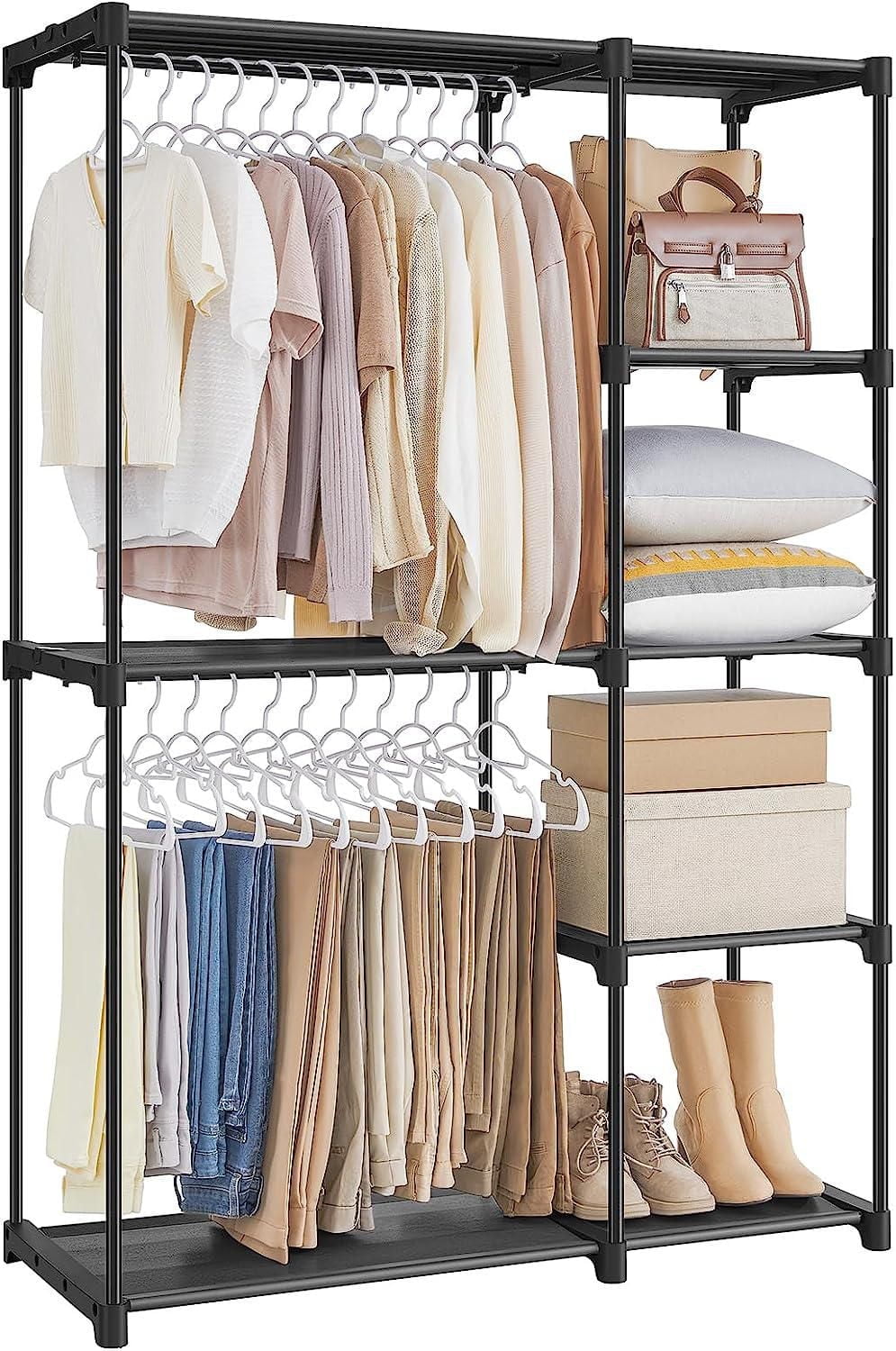 Boutique Home Freestanding Opn Wardrobe Vertical Shelf with Rack and Shelves