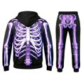 thumbnail image 7 of CONFREE Halloween Mens Tracksuit 2 Peice Lined Sweat Suit for Men Hallowmas Skeleton Graphic Hoodies Joggers Outfits Warm Fall Winter Track Suits Set, 7 of 7
