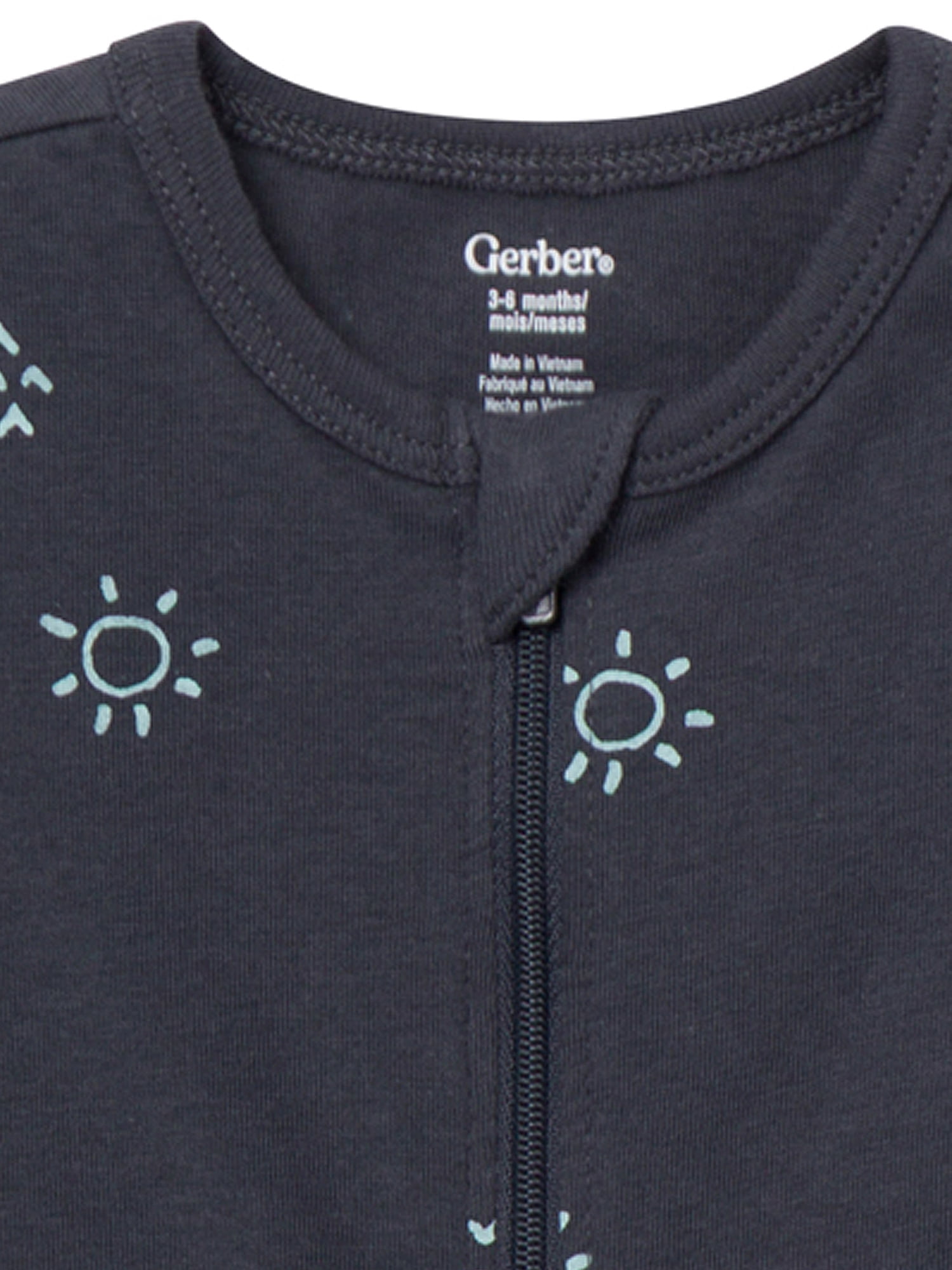 Gerber Baby Neutral Sleep N´ Play 2-Way Zipper Footed Pajamas, 4-Pack, Sizes, Newborn - 6/9 Months