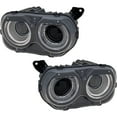 thumbnail image 4 of CAPA For 15-23 Challenger Halogen Headlight Headlamp Head Light w/Bulb SET PAIR, 4 of 5